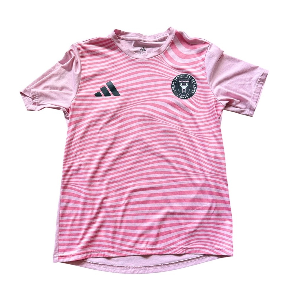 Adidas Inter Miami CF Messi 10 Jersey Unisex XS Pink EUC Wavy Stripe JJ2590